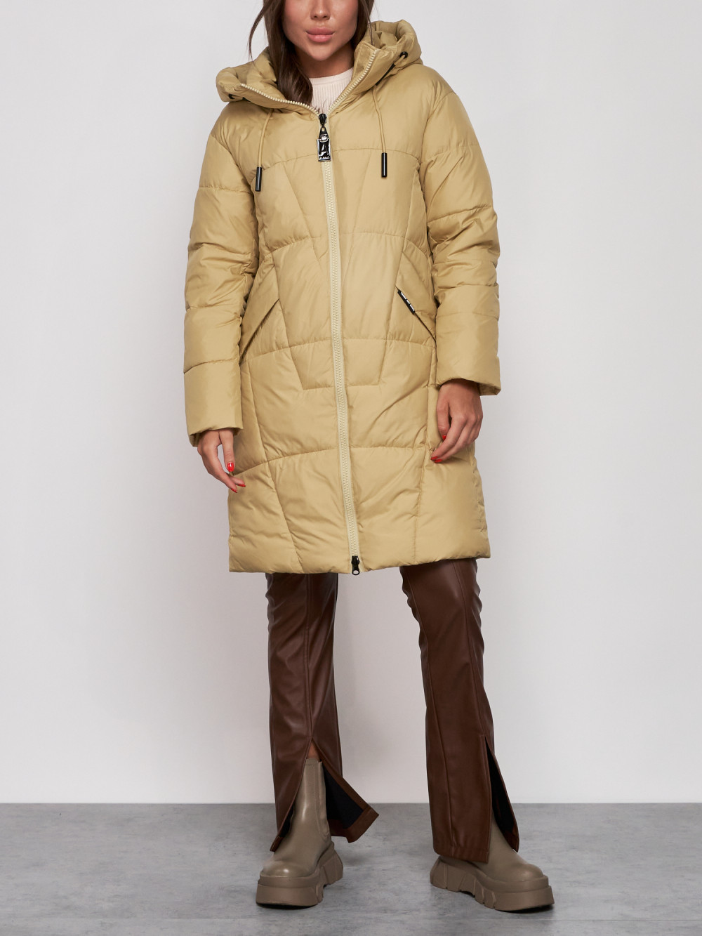 

Пальто женское NoBrand AD586826 бежевое XXL, Бежевый, AD586826