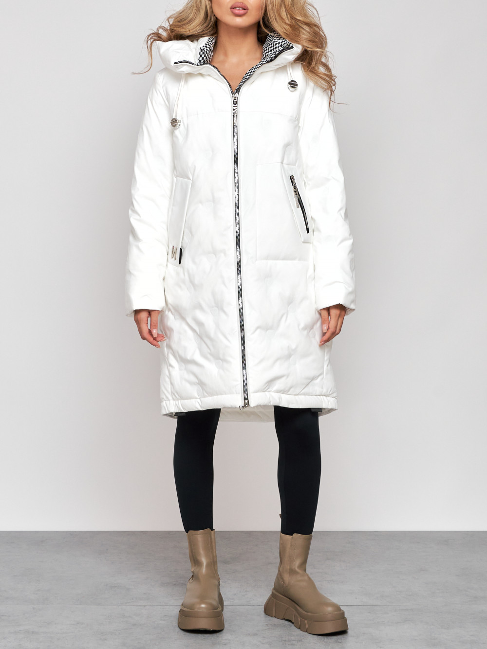 Пальто женское AD59122 белое 2XL