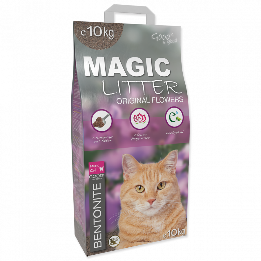 фото Наполнитель для кошачьего туалета magic cat magic litter бентонит, цветочный аромат, 10 кг