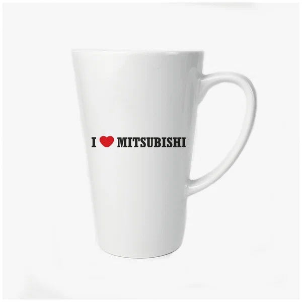 

Большая конусная кружка CoolPodarok Авто I love Mitsubishi