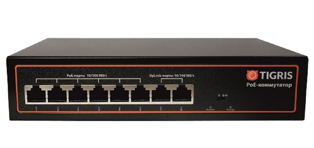

POE-коммутатор TIGRIS для IP-видеонаблюдения TGSW-106P, TGSW-106P
