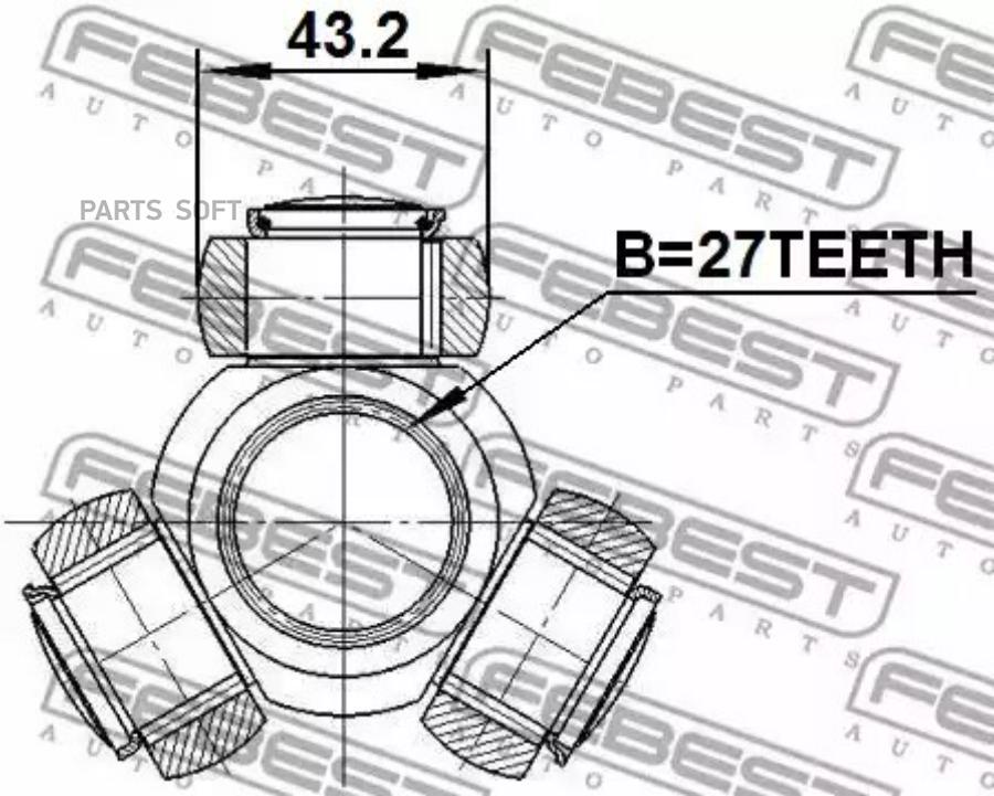 

FEBEST Трипоид 27x43.2 TOYOTA RAV4 ACA3,ALA3,GSA33,ZSA3 2005.11-2012.12 FEBEST 0116-MCV30