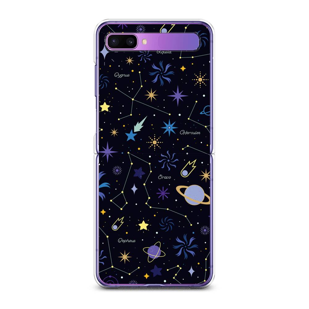 

Чехол на Samsung Galaxy Z Flip 1 "Цветной космос", Желтый, 2107150-2