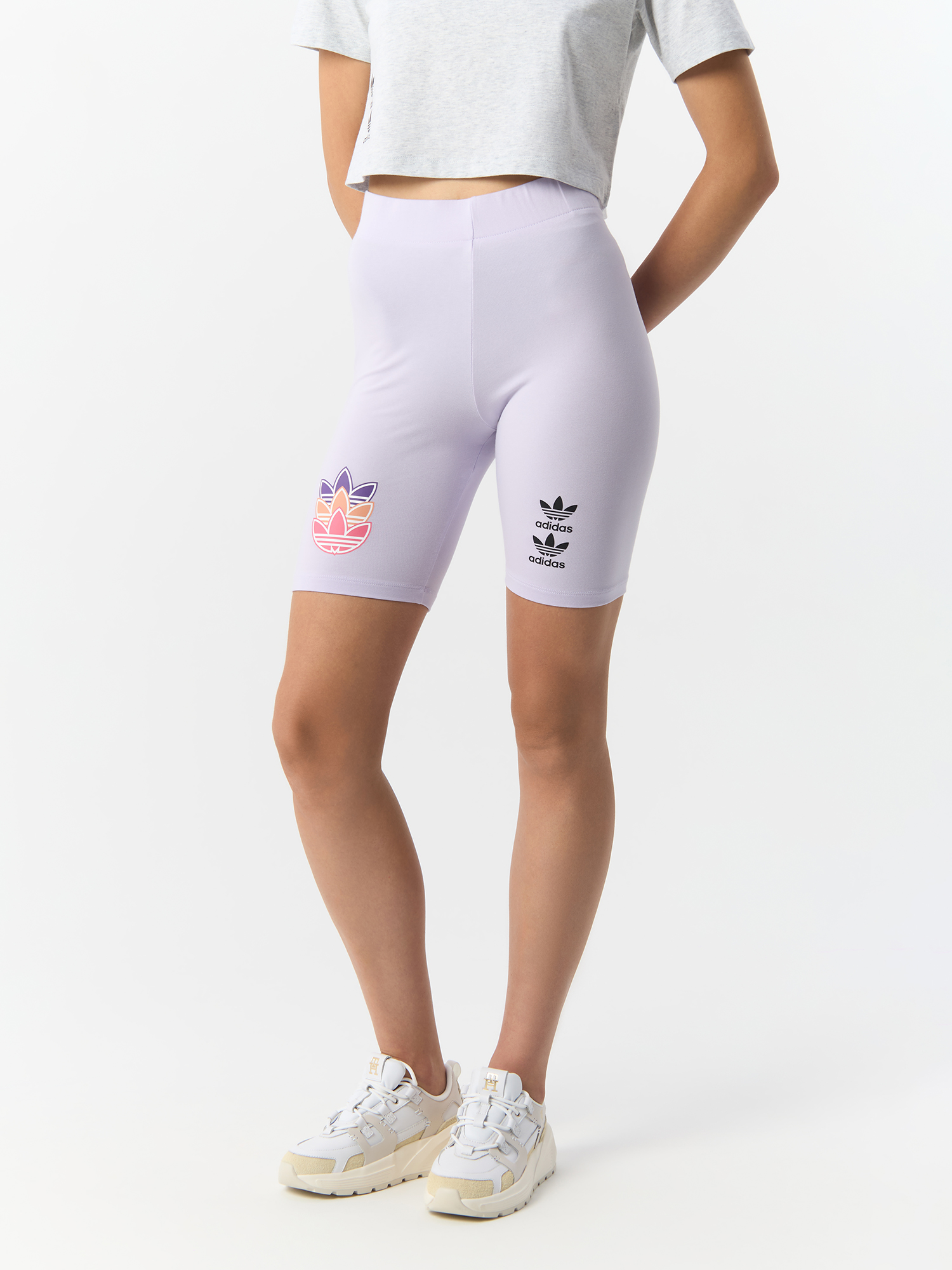 

Велосипедки женские Adidas Originals Logo Play Short Tights H22752 фиолетовые 40 EU, Фиолетовый, Logo Play Short Tights