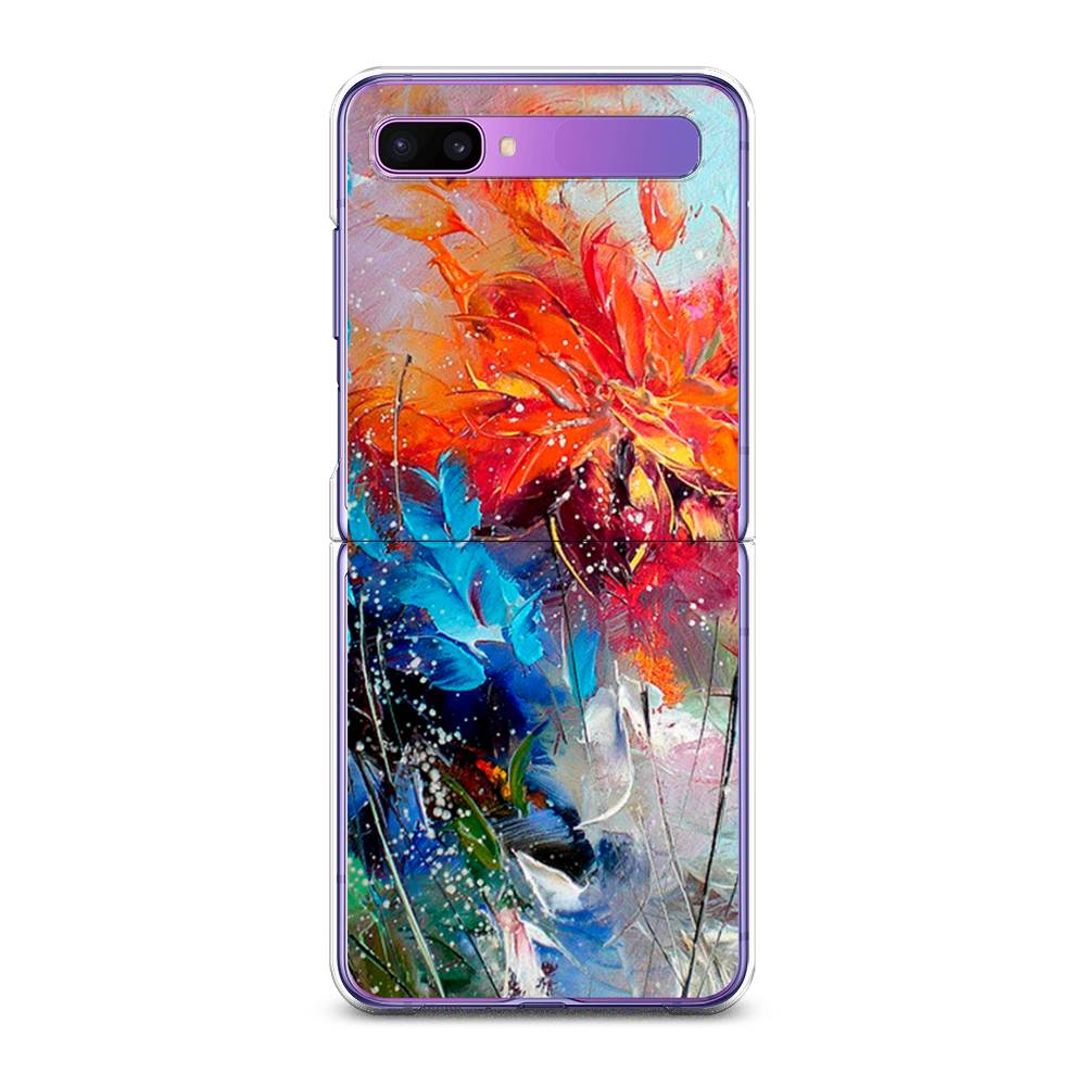 

Чехол на Samsung Galaxy Z Flip 1 "Абстрактные цветы", Оранжевый;синий, 2107150-4