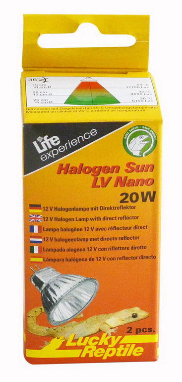 фото Лампа галогеновая lucky reptile "halogen sun nano 20вт, 2 шт"