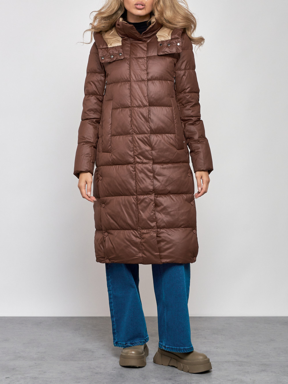

Пальто женское NoBrand AD57997 коричневое XL, Коричневый, AD57997