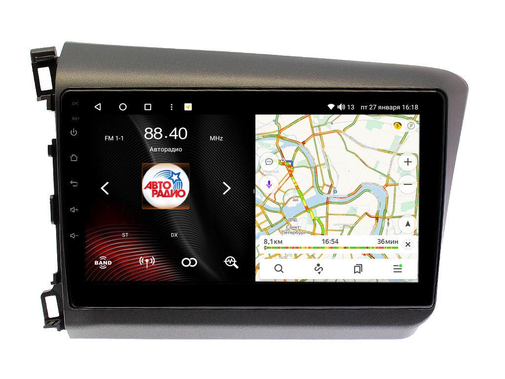 Магнитола Vaycar 10VO8 для HONDA Civic 2011-2015 Андроид, 8+128Гб
