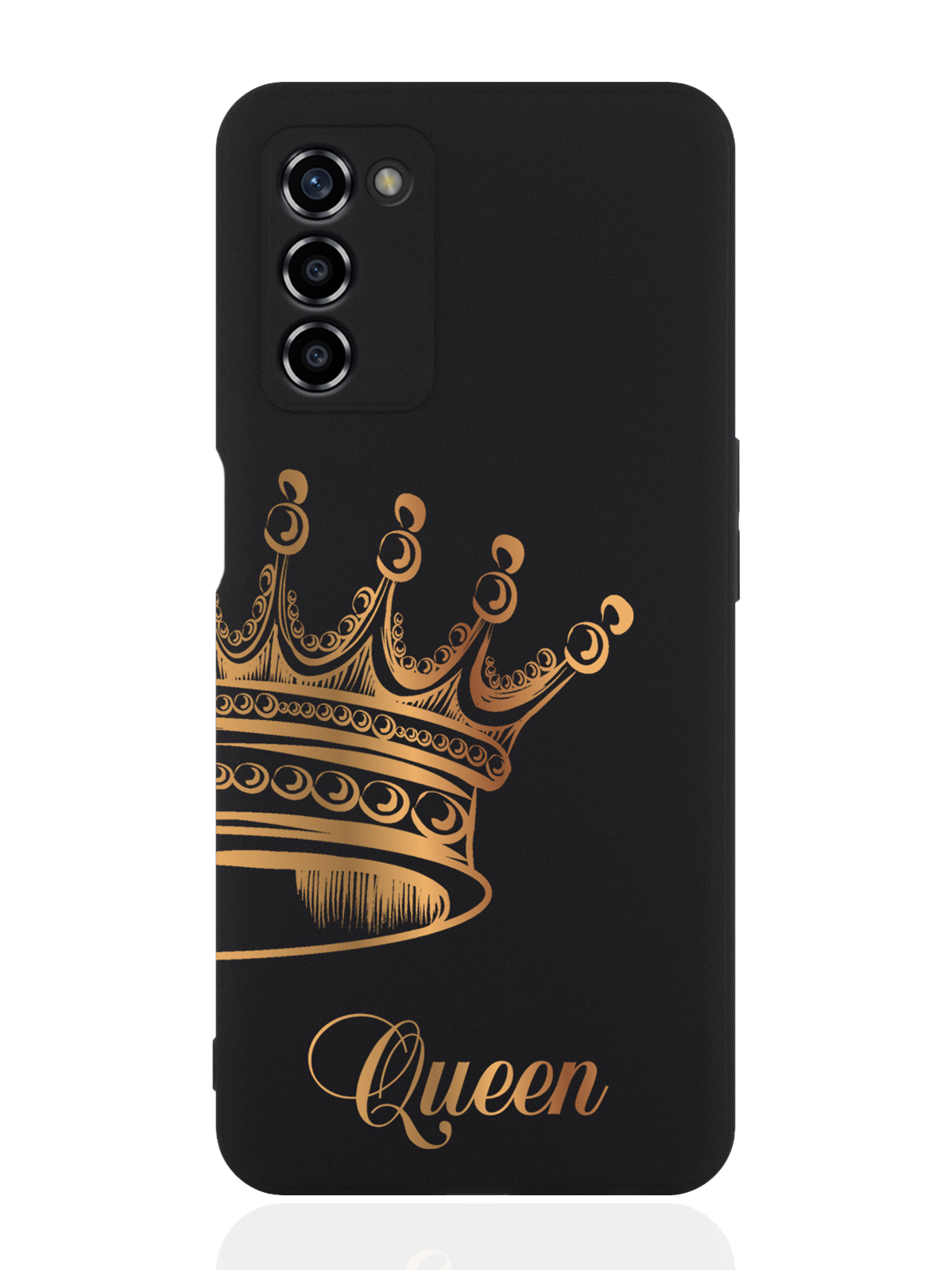 

Чехол для OPPO A55 Парный Чехол для корона Queen черный, Черный;золотой