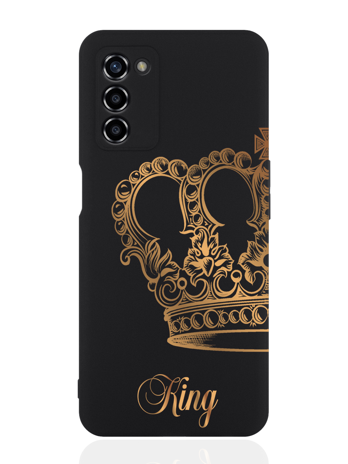 

Чехол для OPPO A55 Парный Чехол для корона King черный, Черный;золотой