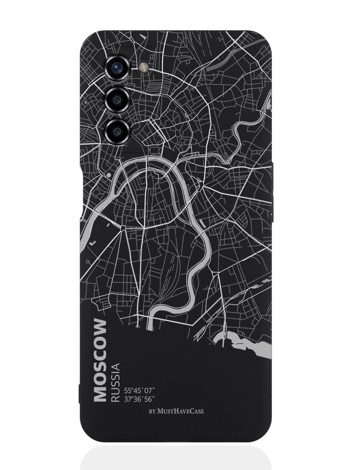 

Чехол для OPPO A55 Карта Москвы черный, Серый;черный