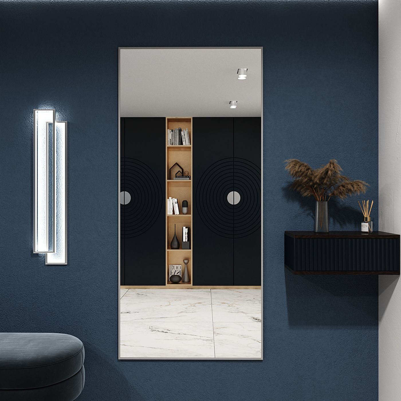 

Зеркало интерьерное настенное ONE MARKET 190х80 см Серебро, Серебристый