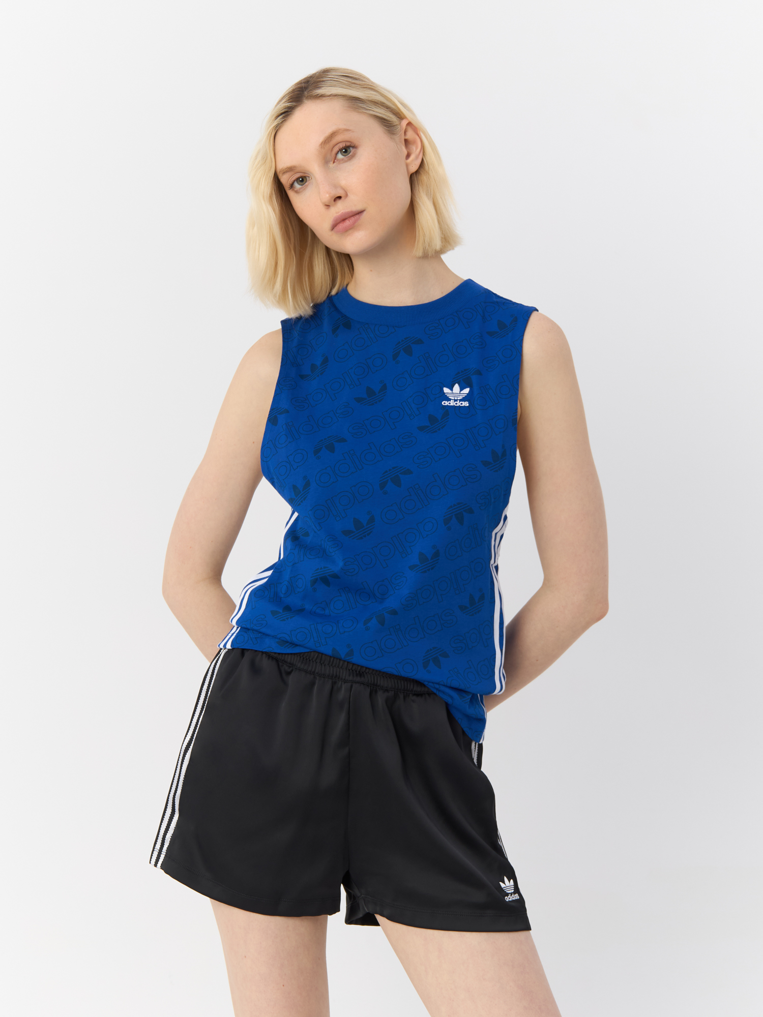 

Майка женская Adidas T-Shirt FH7596 синяя 48 DE, Синий, FH7596