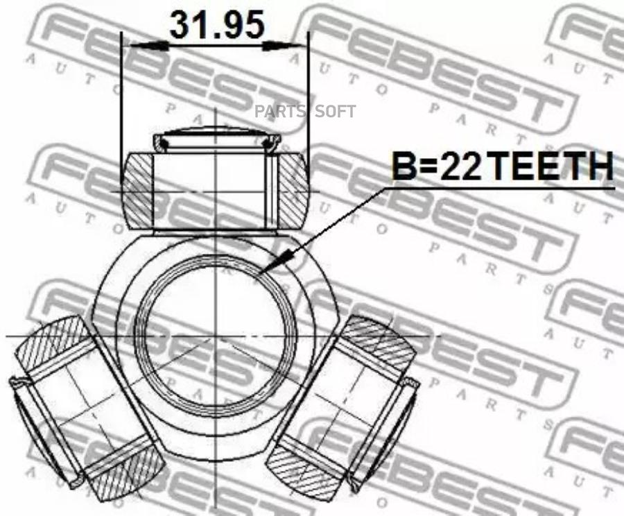 

FEBEST Трипоид 22X31.95 NISSAN TIIDA C11 2005-2012 FEBEST 0216-B10