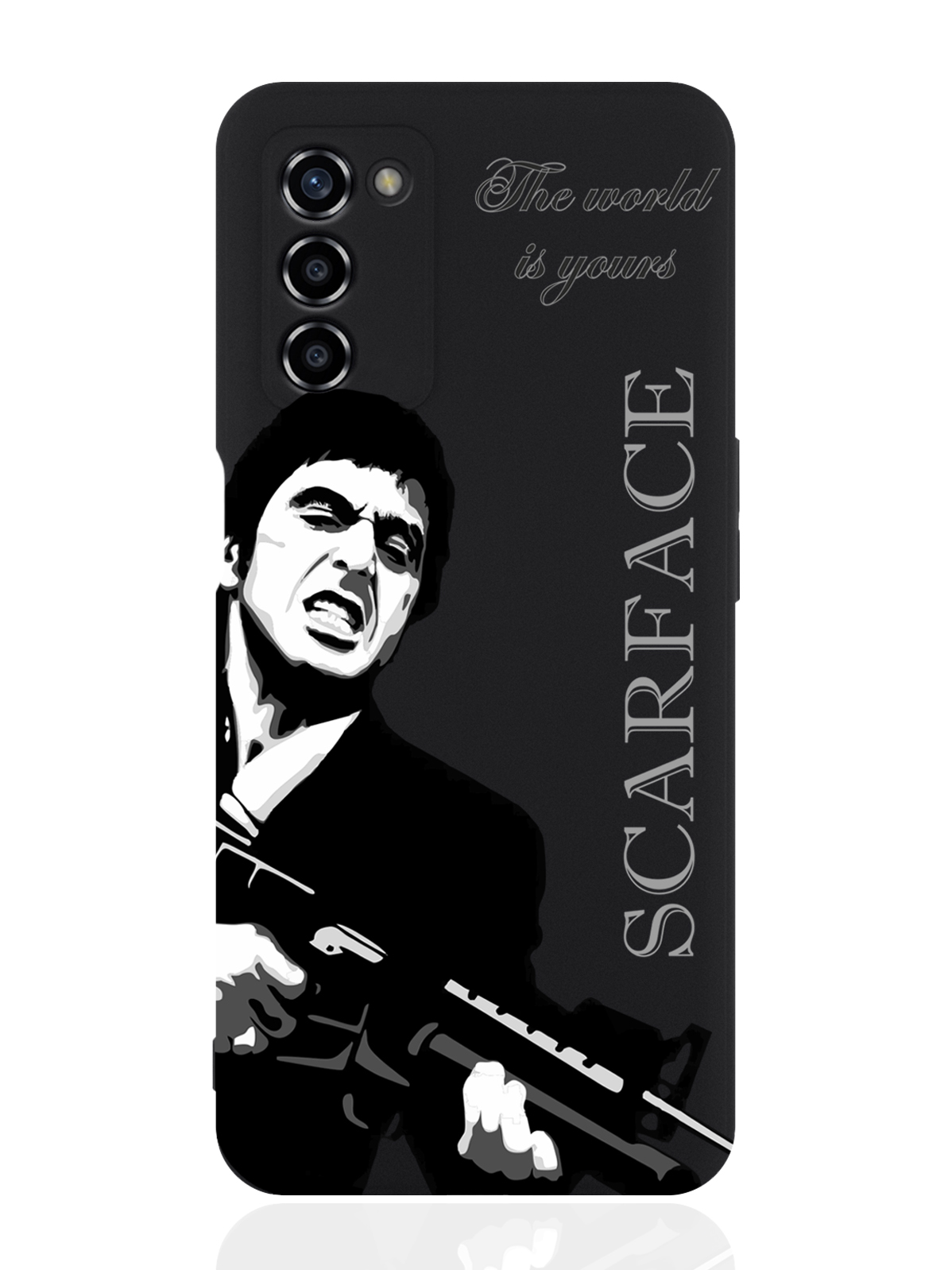 

Чехол для OPPO A55 Scarface Tony Montana/ Лицо со шрамом черный, Серый;черный