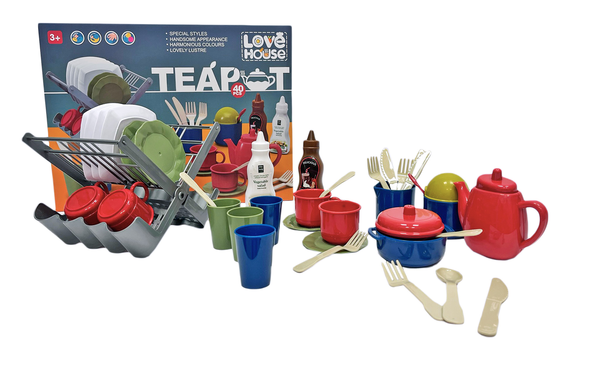 фото Игровой набор игрушечной посуды love house, 40 предметов nobrand