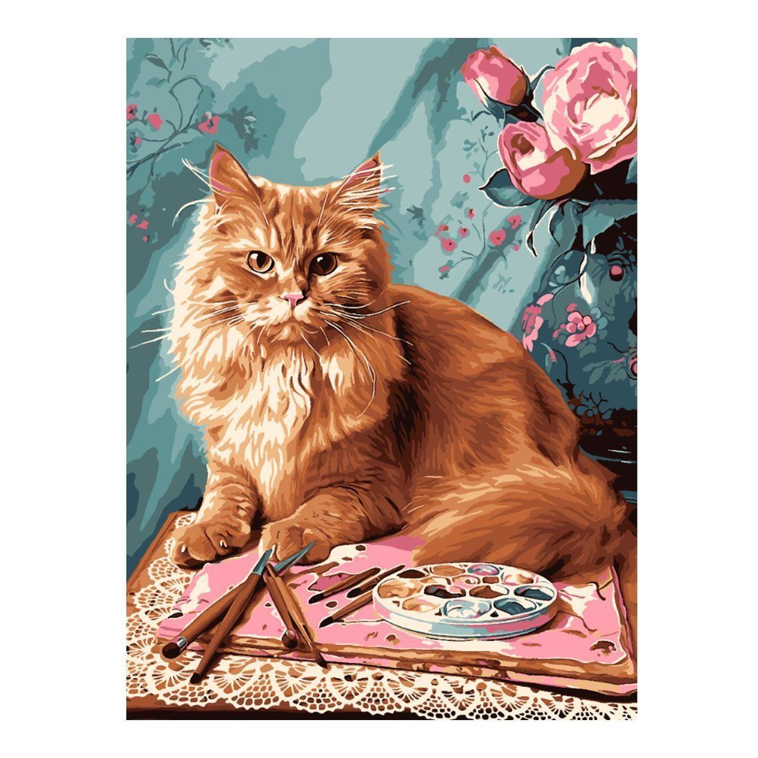 

Картина по номерам Lori Кот-художник, 30х40 см, холст на подрамнике, Кот-художник