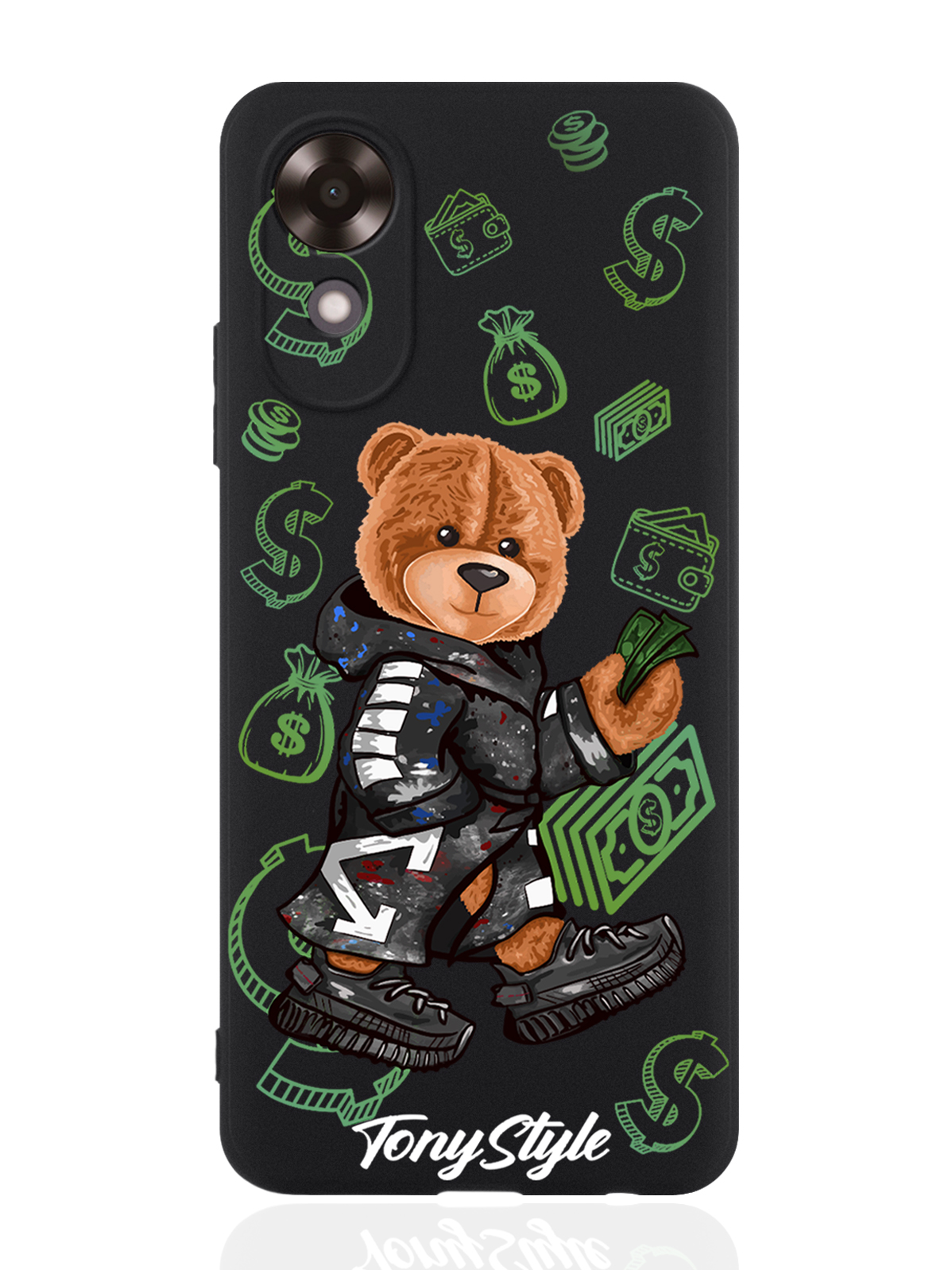 

Чехол для Oppo A17k Tony Style Деньги черный, Коричневый;черный;зеленый