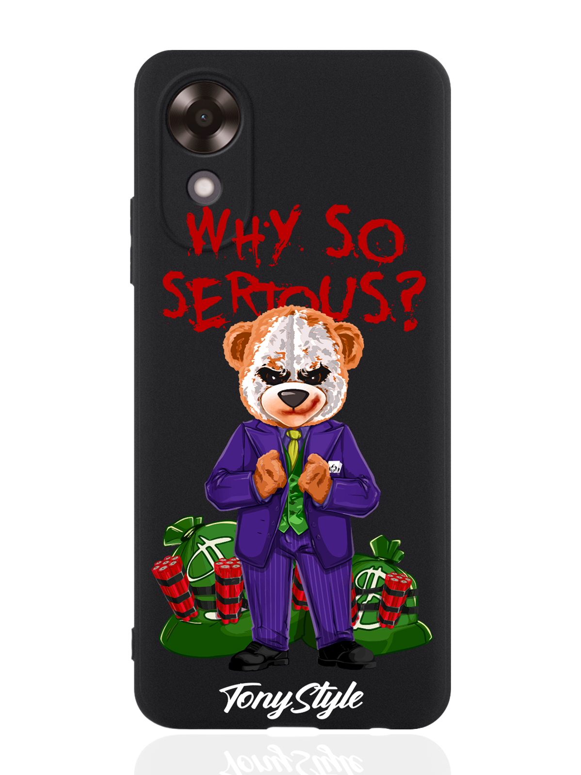

Чехол для Oppo A17k Tony Style Why so serious черный, Разноцветный