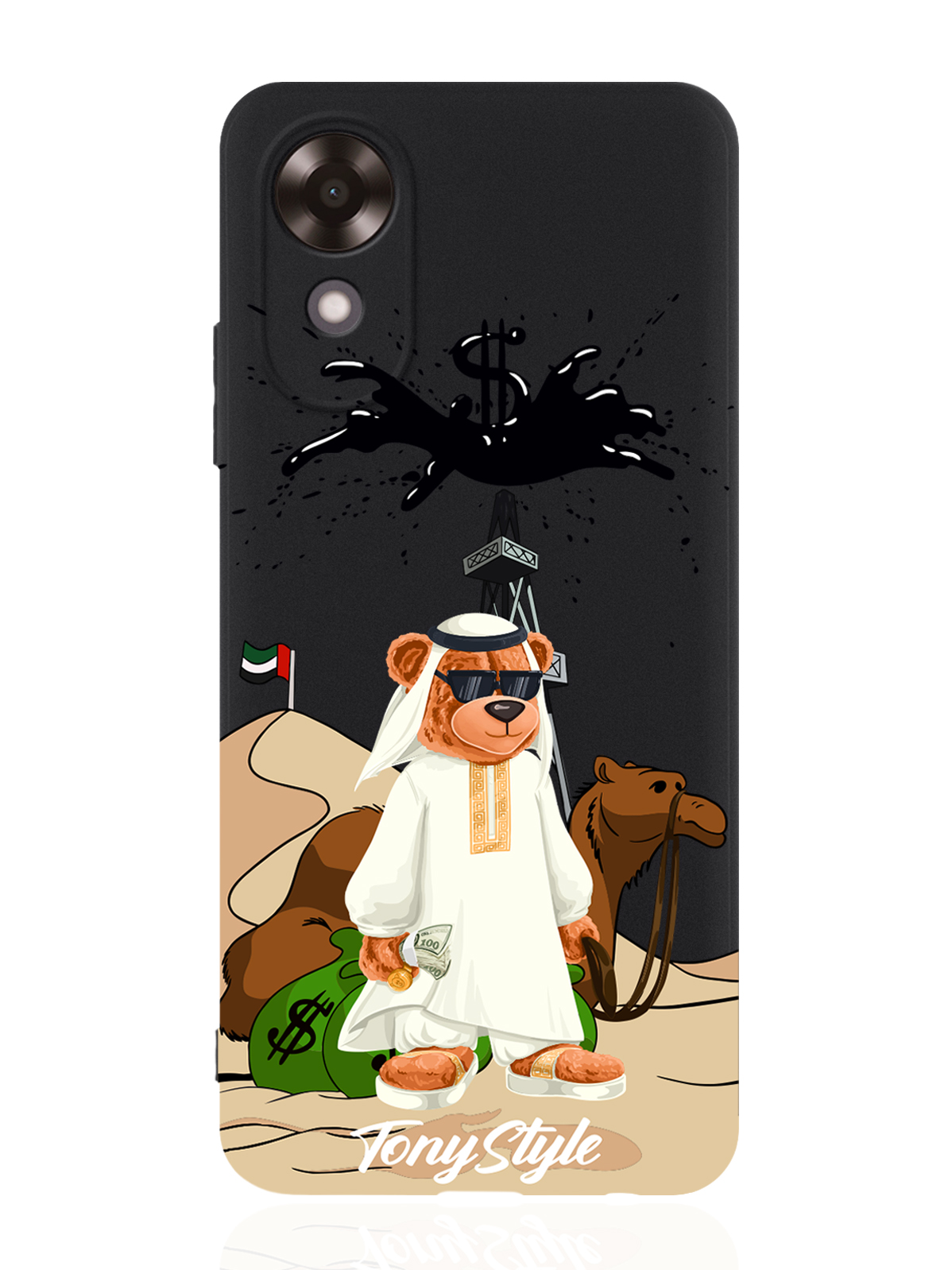 

Чехол для смартфона OPPO A17/ A17k черный силиконовый Tony Style Дубай, Белый;золотой;коричневый