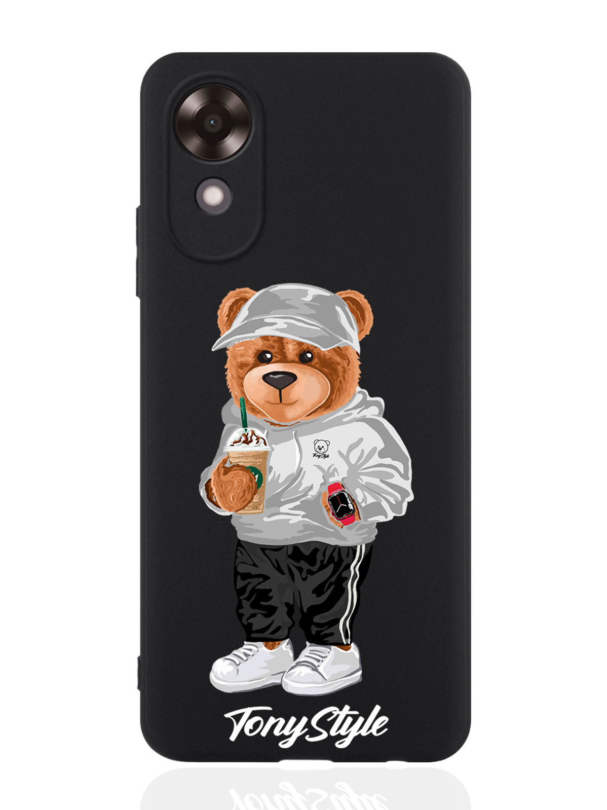 

Чехол для Oppo A17k Tony Style с кофе черный, Серый;белый;черный