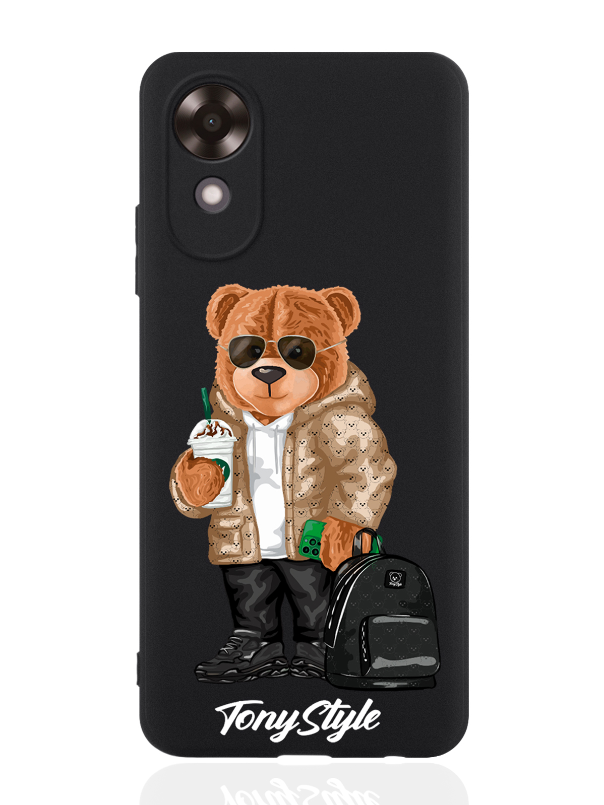 

Чехол для Oppo A17k Tony Style в очках черный, Коричневый;черный;белый
