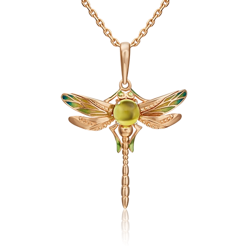

Кулон из красного золота PLATINA jewelry 03-3211-00-205-1110-57, эмаль/хризолит, 03-3211-00-205-1110-57