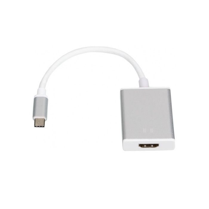 Адаптер Atcom USB Type-C-HDMI, M-F 0,1м Silver (AT3888)