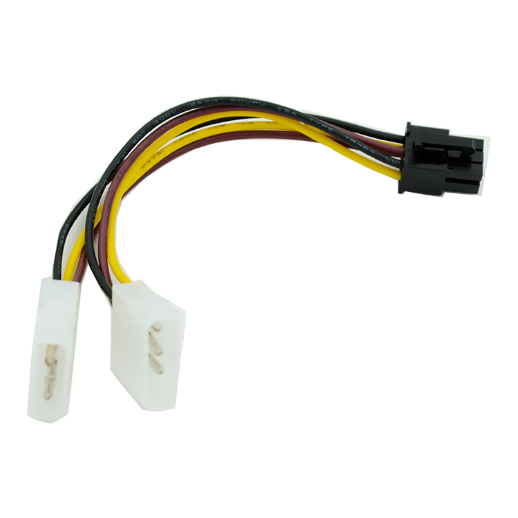 фото Адаптер nobrand 2xmolex-pci-e 6 pin, m-m 0,15м black