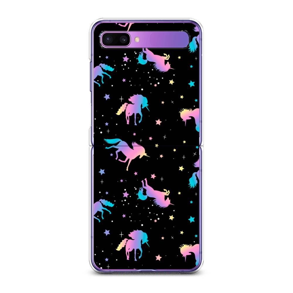 

Чехол на Samsung Galaxy Z Flip 1 "Единороги градиент", Черный;розовый;голубой, 2107150-1