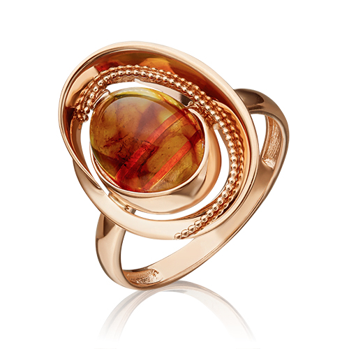 

Кольцо из золота р. 16,5 PLATINA jewelry 01-5446-00-271-1110-46, янтарь, 01-5446-00-271-1110-46