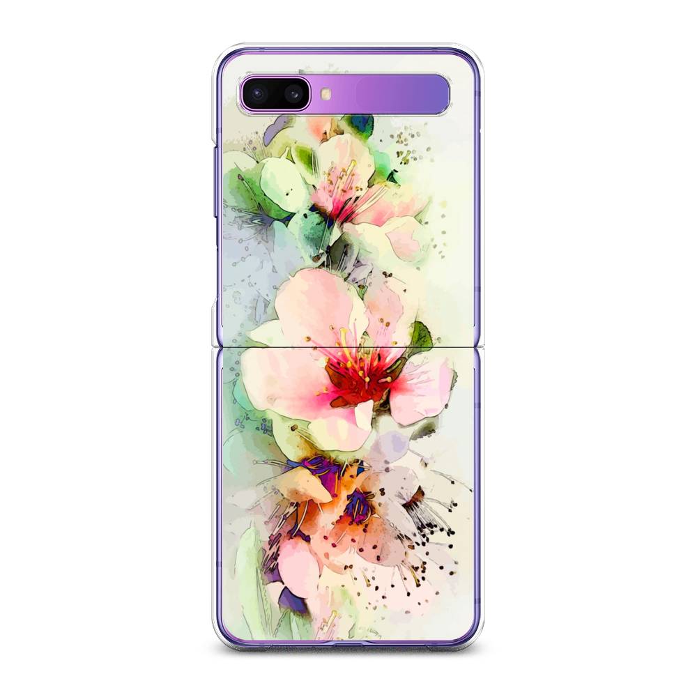 

Чехол на Samsung Galaxy Z Flip 1 "Нежные цветы", Зеленый;розовый, 2107150-2