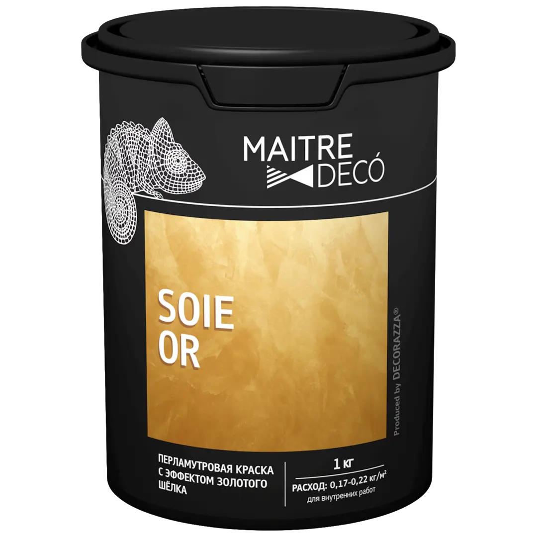 Краска декоративная Maitre Deco Soie Or 1 кг цвет золотой декоративная застежка 7 5 × 4 5 см золотой