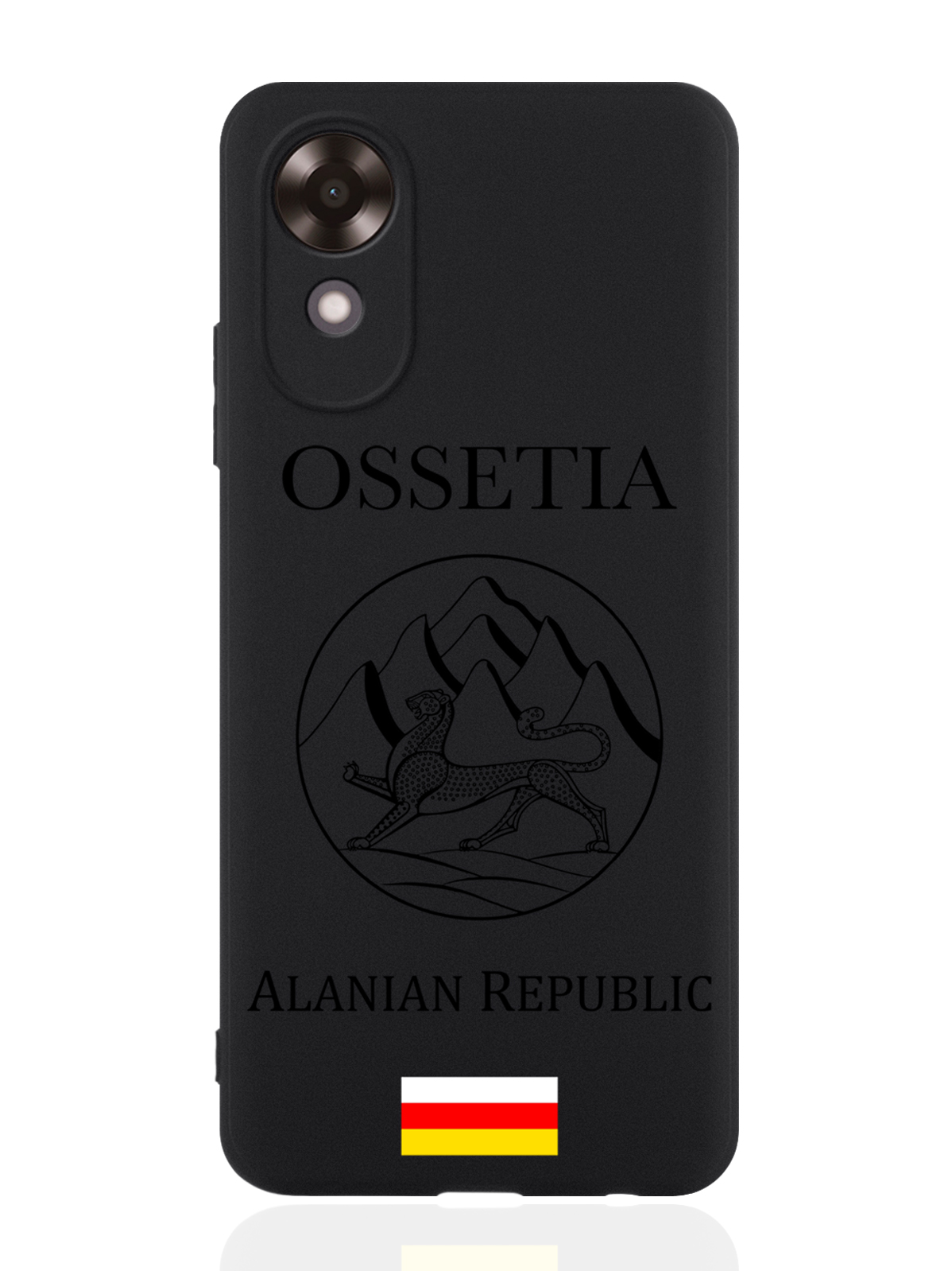 

Чехол для OPPO A17k Черный лаковый Герб Северной Осетии черный