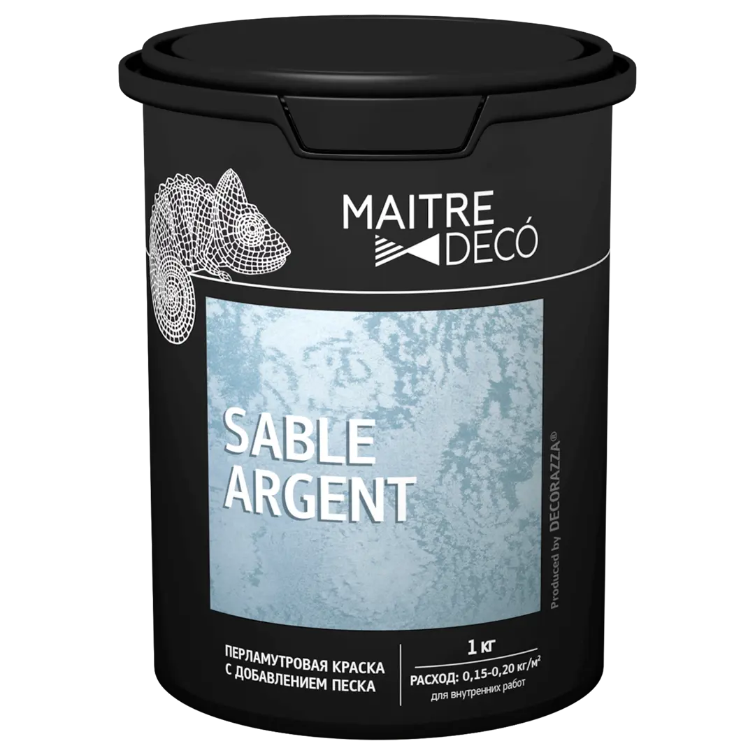 фото Краска декоративная maitre deco sable argent 1 кг цвет серебристый