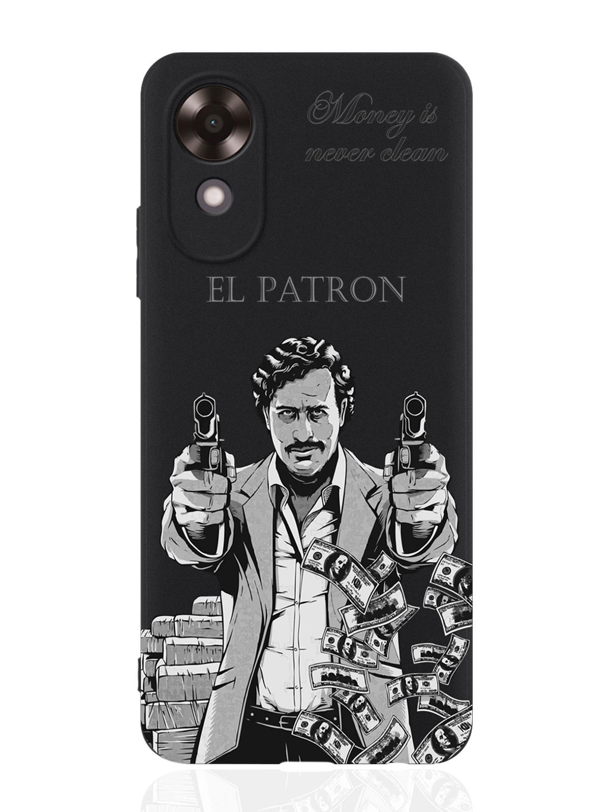 

Чехол для Oppo A17k El Patron Pablo Escobar, Серый;черный