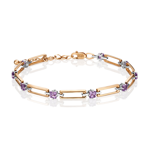 

Браслет из золота с аметистом р.  PLATINA jewelry 05-0637-00-203-1111-57, 05-0637-00-203-1111-57