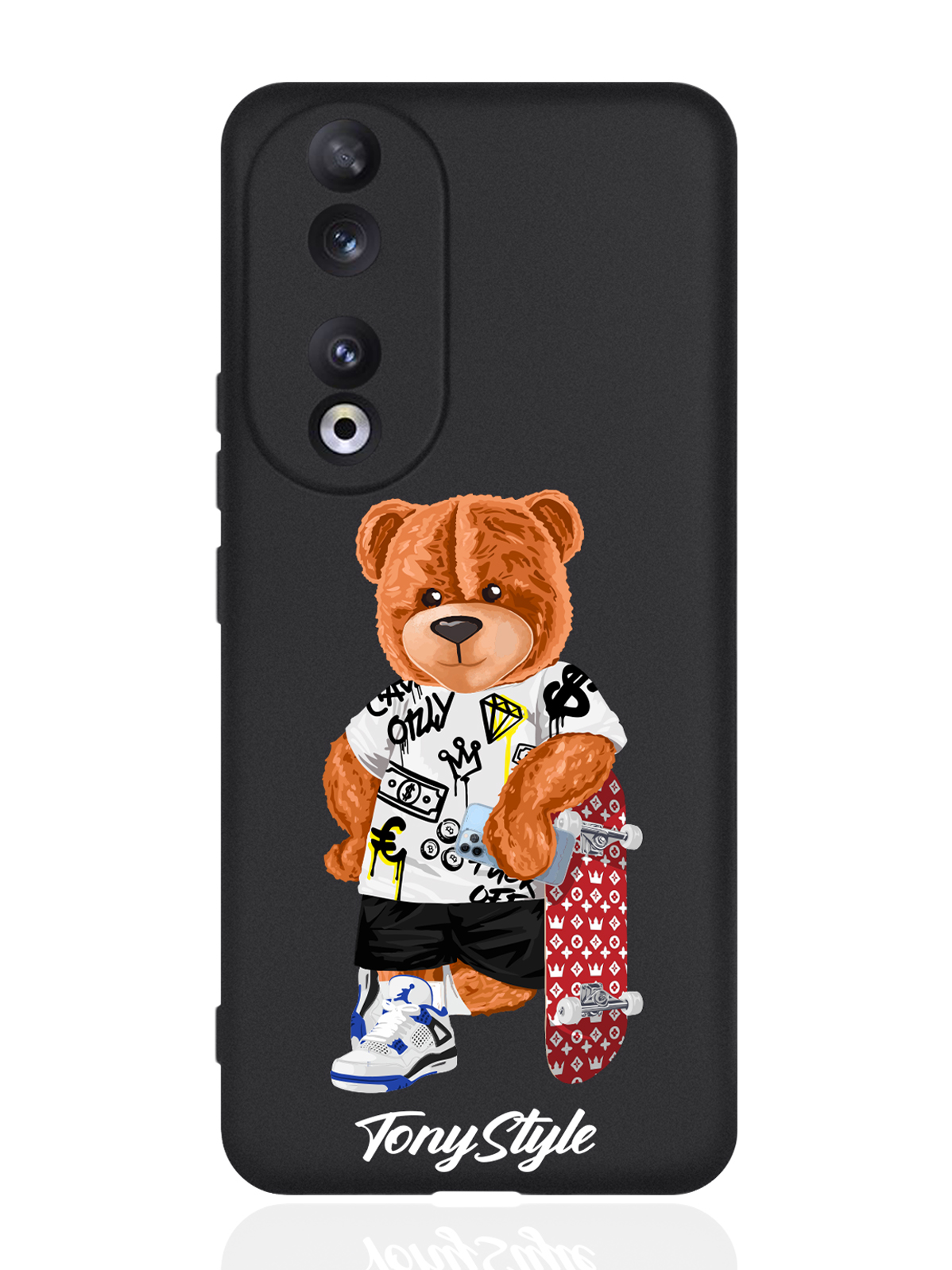 

Чехол для Honor 90 Pro Tony Style со скейтом черный, Коричневый;черный;красный