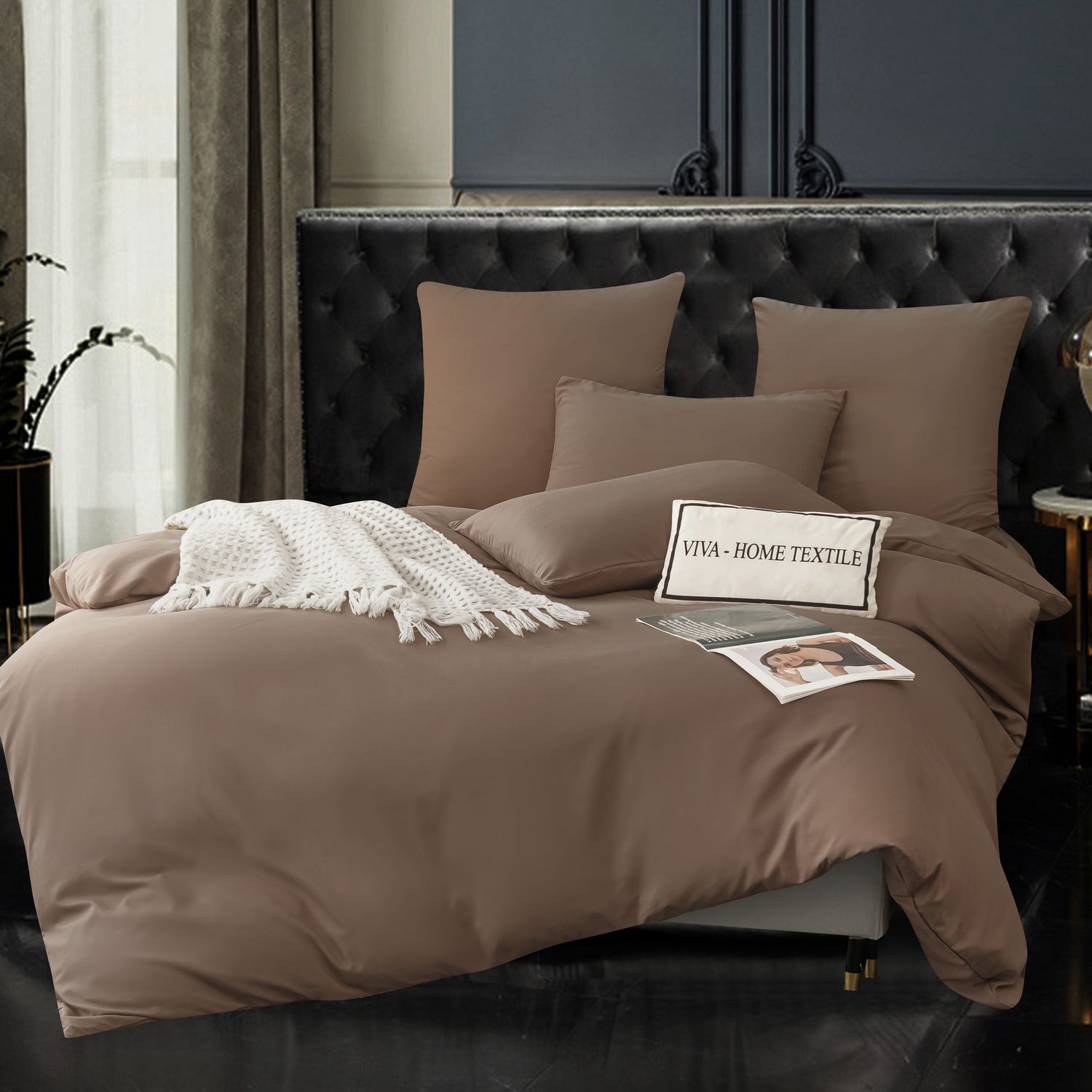

Комплект постельного белья VIVA-HOME TEXTILE 1,5 спальный, сатин хлопок, CS