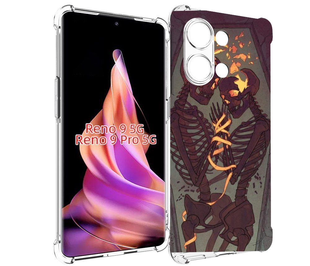 

Чехол MyPads скелеты в гробу для Oppo Reno 9/Reno 9 Pro, Прозрачный, Tocco