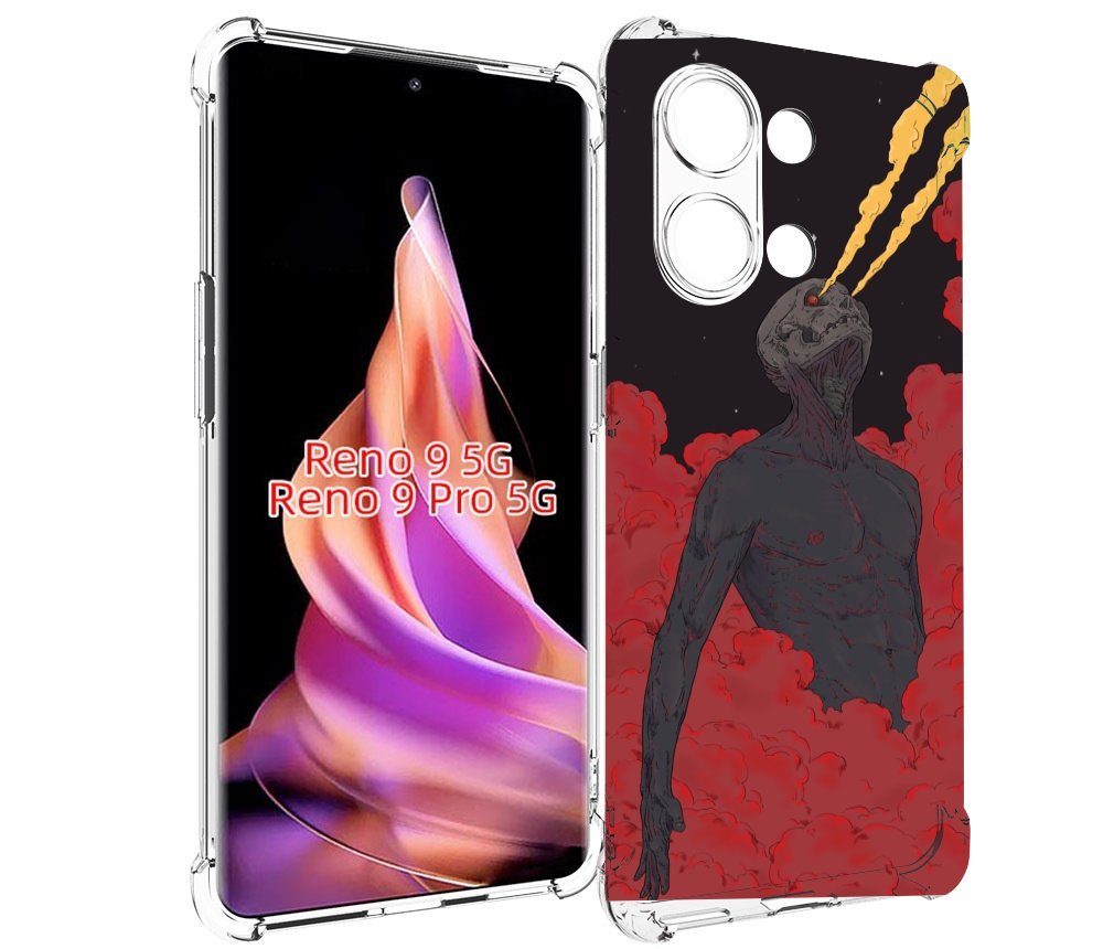 

Чехол MyPads скелет в красном дыму для OPPO Reno 9 / Reno 9 Pro, Прозрачный, Tocco