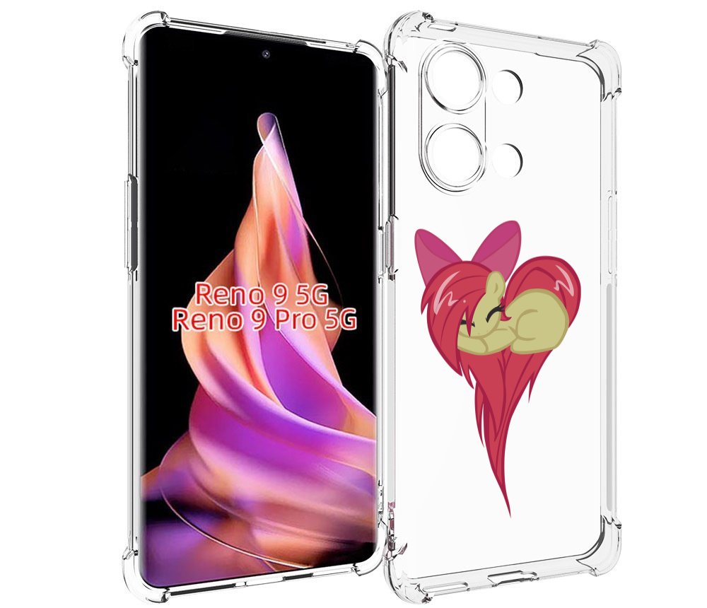 

Чехол MyPads сердце-из-пони для Oppo Reno 9/Reno 9 Pro, Прозрачный, Tocco