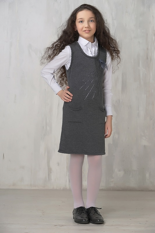 

Сарафан для девочек 7068 VAY цв.серый р.152, 7068_серый