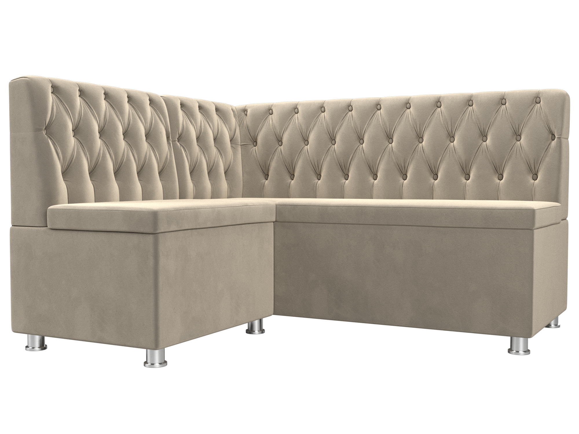 

Диван кухонный Лига Диванов Мирта левый угол 151x125x90, микровельвет, бежевый, Мирта левый угол