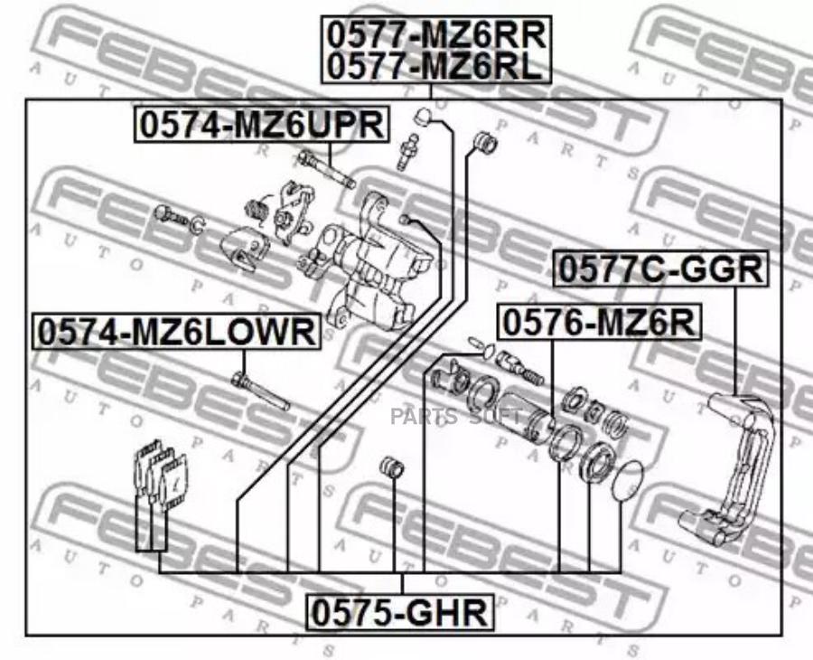 

FEBEST Суппорт тормозной задний левый FEBEST 0577-MZ6RL FEBEST 0577-MZ6RL