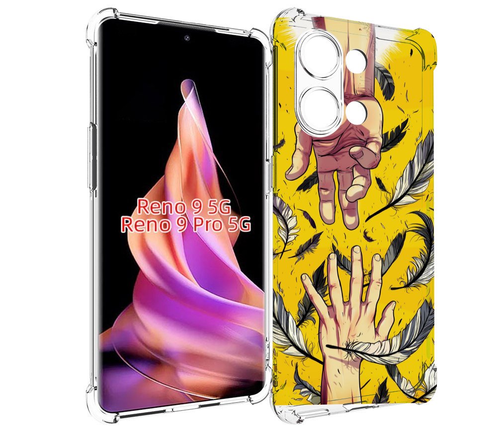 

Чехол MyPads рука-в-руку для Oppo Reno 9/Reno 9 Pro, Прозрачный, Tocco