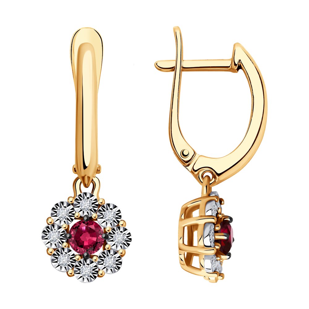 

Серьги из красного золота с бриллиантом/рубином Diamant 51-221-01776-3, 51-221-01776-3