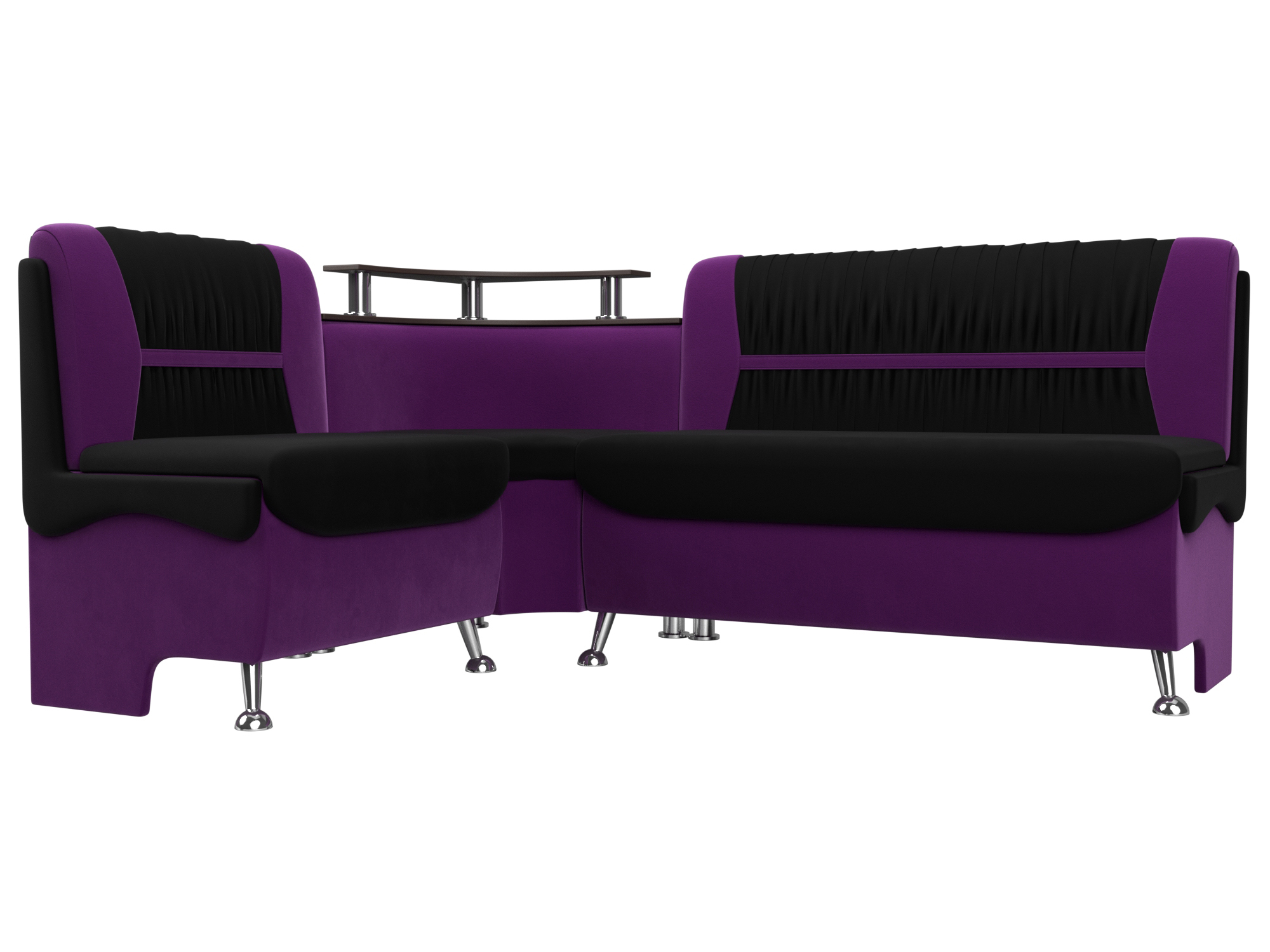 

Кухонный угловой диван Лига Диванов Сидней левый угол Черный/Фиолетовый (микровельвет), Фиолетовый;черный, Сидней левый угол