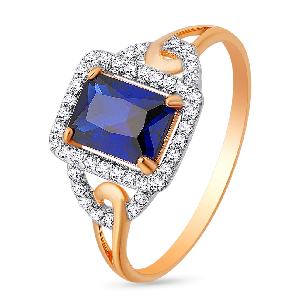 

Кольцо женское из красного золота с сапфиром, бриллиантом 585Gold 101001761, р. 17, 101001761