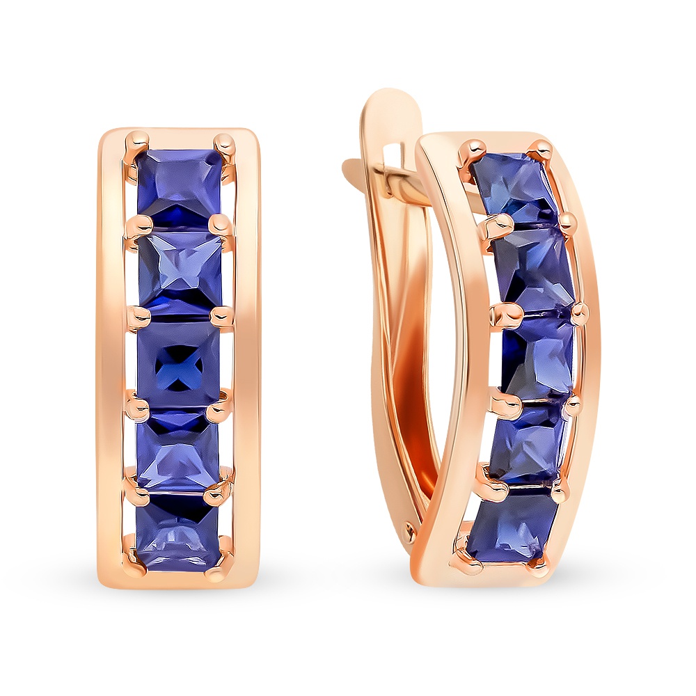 

Серьги из красного золота с сапфиром 585Gold 102007303, 102007303